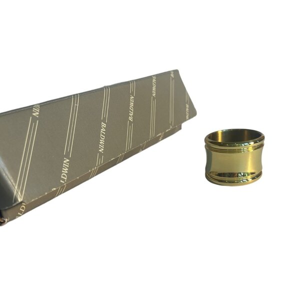 BALDWIN BRASS Napkin Rings Dover #7534.030 Set of 4 EXCELLENT BOX - Picture 4 of 5